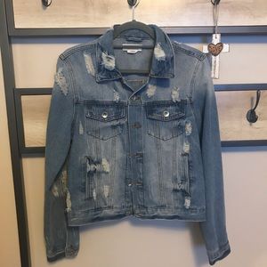 Women’s distressed jean jacket